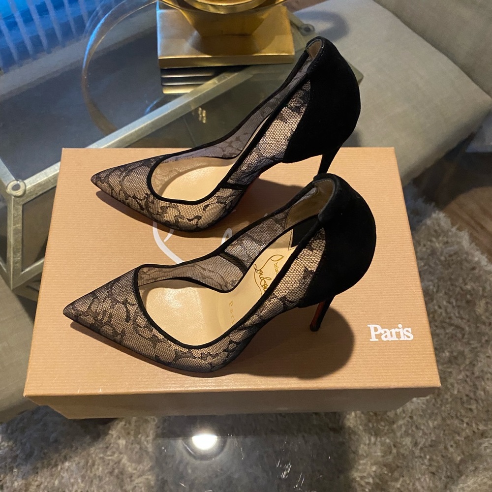 Christian Louboutin, size 35 black with mesh
